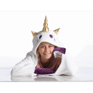 KANGURU Unicorn blanket, Hooded cape with paw gloves