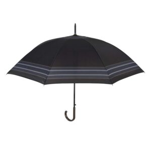 Umbrella Gent Golf 65/8 Aut. black with border stripe μπλε