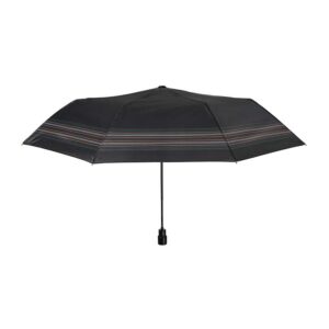 Umbrella Gent Mini 54/8 Aut. 3 section round black with border stripe καφέ