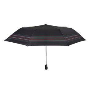 Umbrella Gent Mini 54/8 Aut. 3 section round black with border stripe κόκκινο