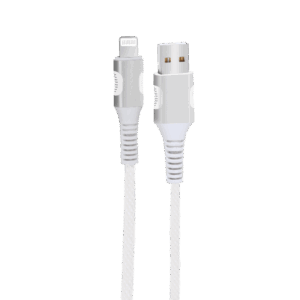 EGOBOO ChargeFlow Fabric Cable USB-A to Lightning, 1.2m, White
